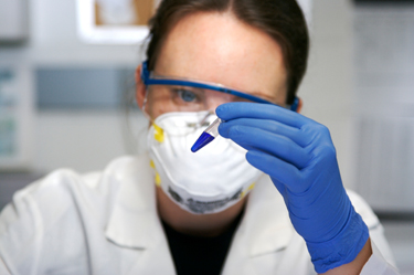 Young female scientist in a lab