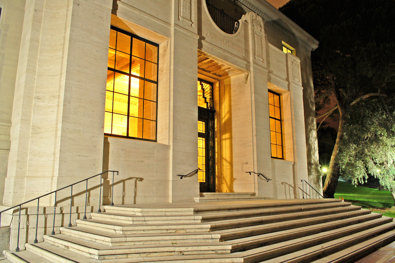 Giannini Hall at night